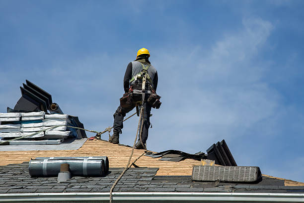Professional Gutter Installation technician working in Little Falls, NY